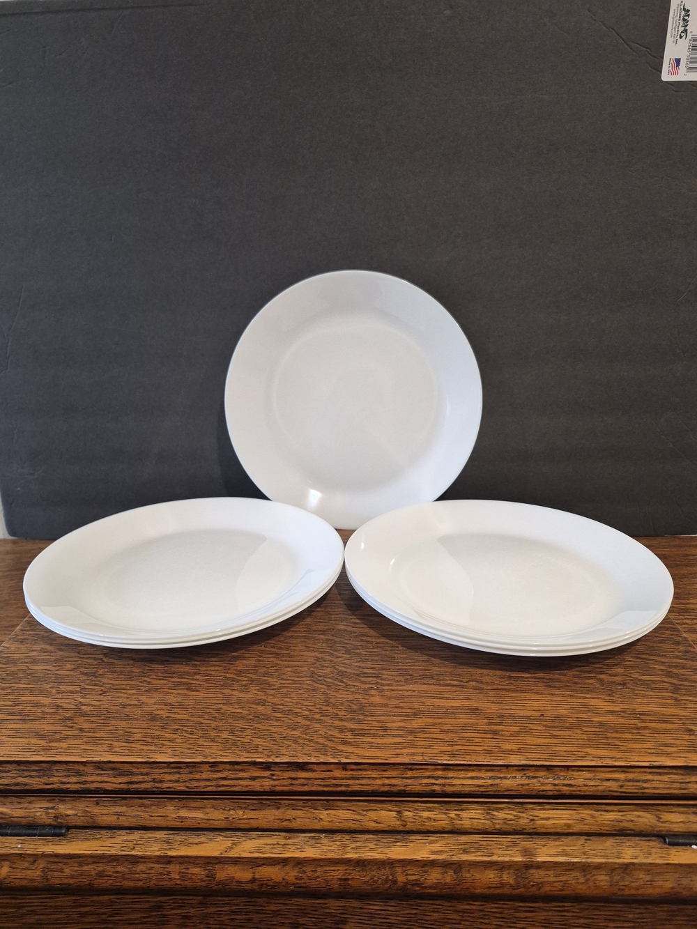 White Ceramic Dinner Plates – 7-Pack